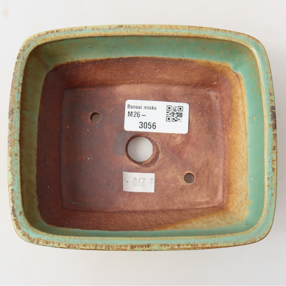 Bonsaischaal van keramiek 15 x 12,5 x 5,5 cm, groen
