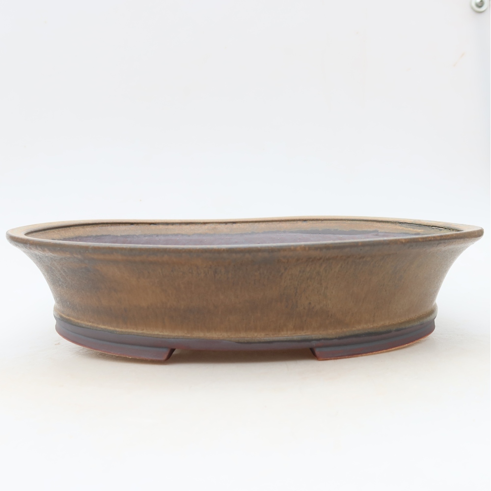 Keramische bonsaipot 27 x 24,5 x 6 cm, kleur bruin