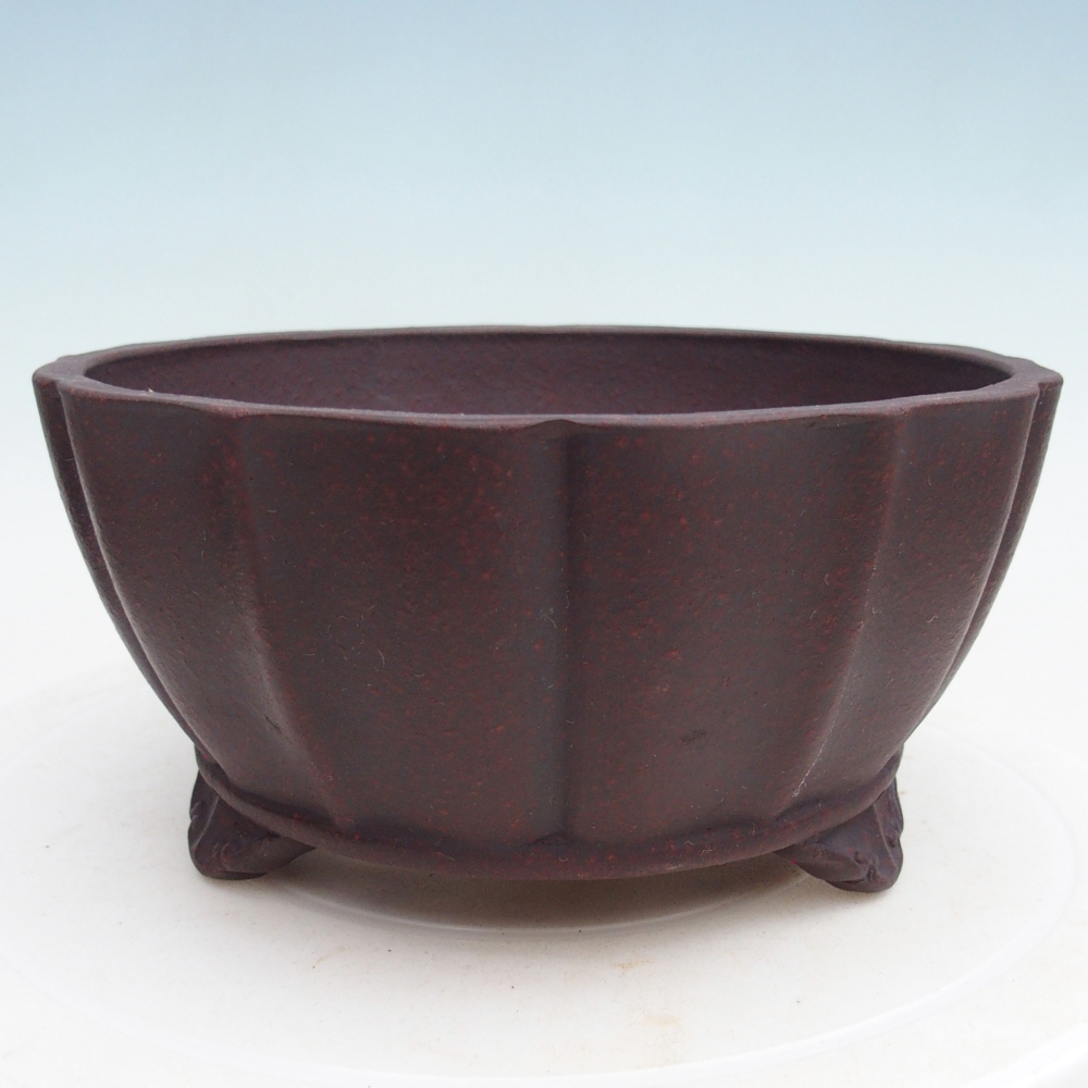Bonsaischaal van keramiek 19 x 19 x 9,5 cm, bruin
