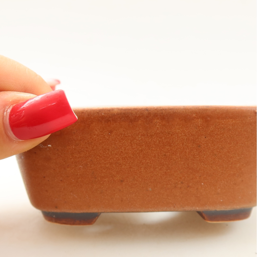 Bonsaischaal van keramiek 10 x 8,5 x 4 cm, roze