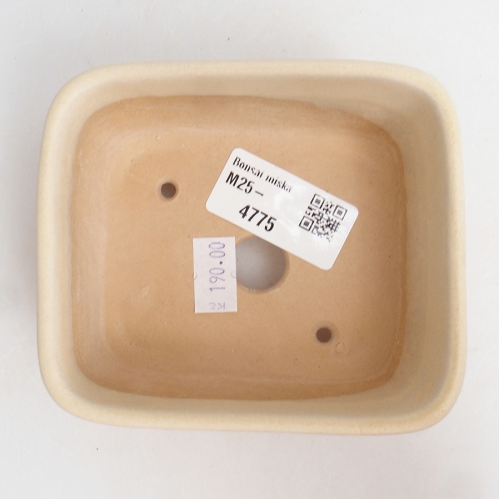 Bonsaischaal van keramiek 10,5 x 9 x 4,5 cm, kleur beige