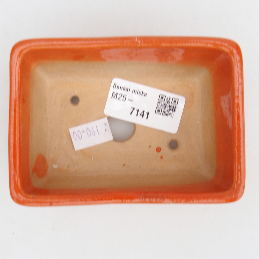 Bonsaischaal van keramiek 26 x 26 x 8 cm, kleur rood