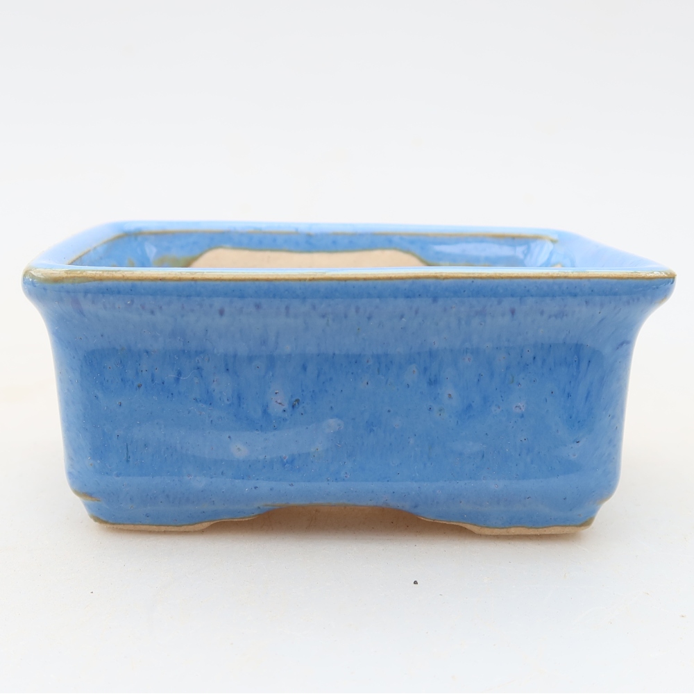 Keramische bonsaischaal 8 x 6,5 x 3,5 cm, kleur: blauw