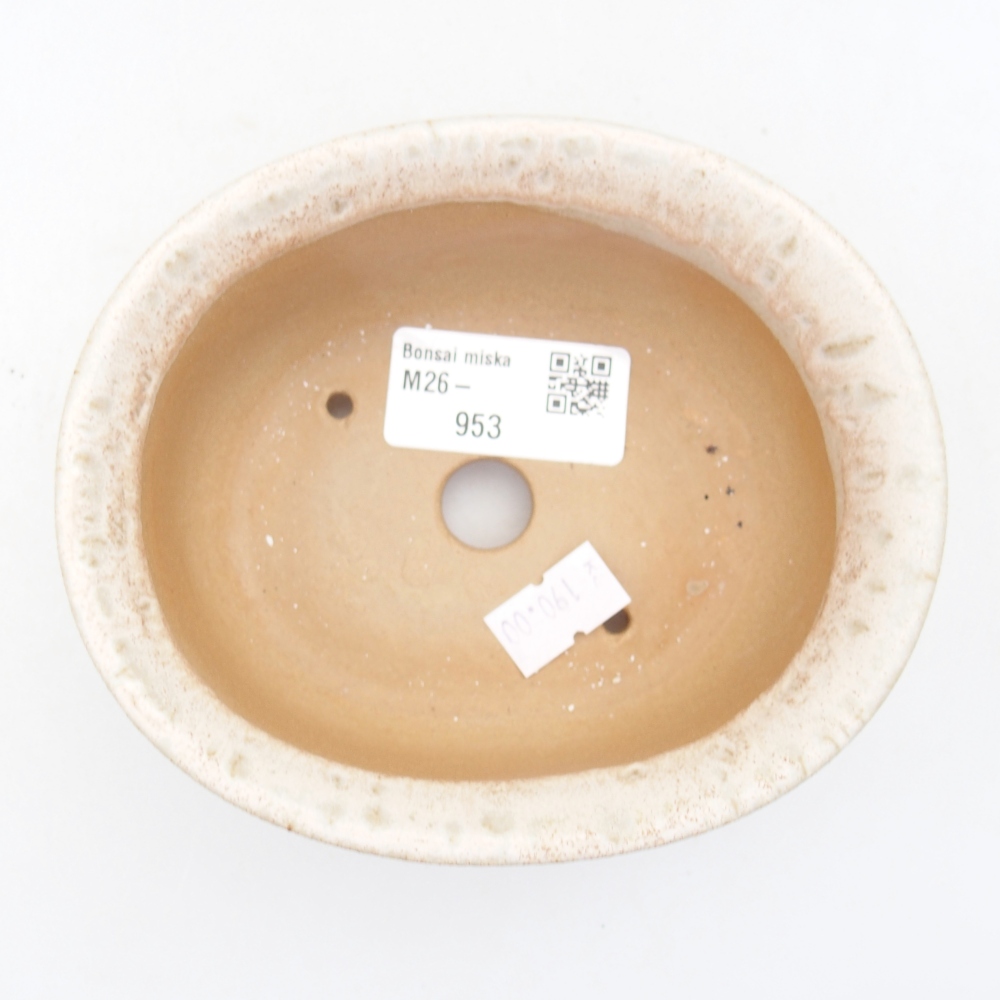 Bonsaischaal van keramiek 12 x 10 x 5,5 cm, kleur beige