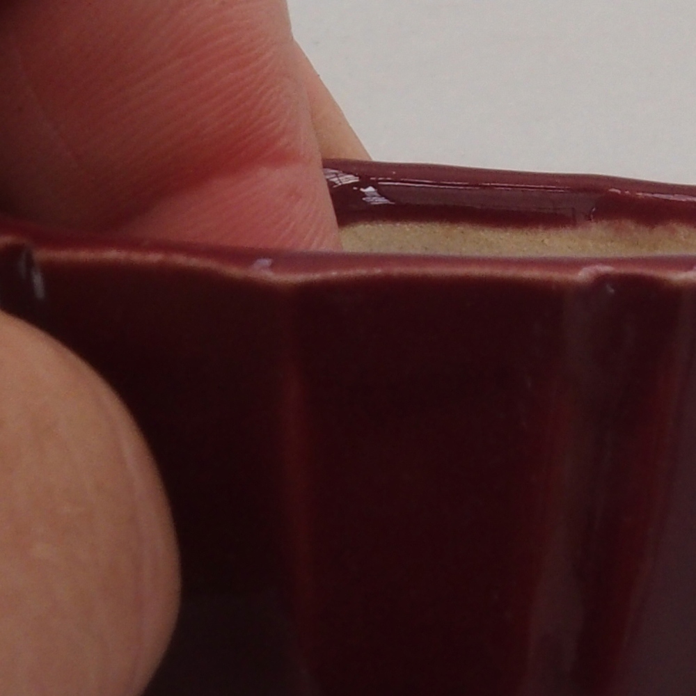 Mini bonsaischaal 5 x 5 x 3 cm, bordeauxrood