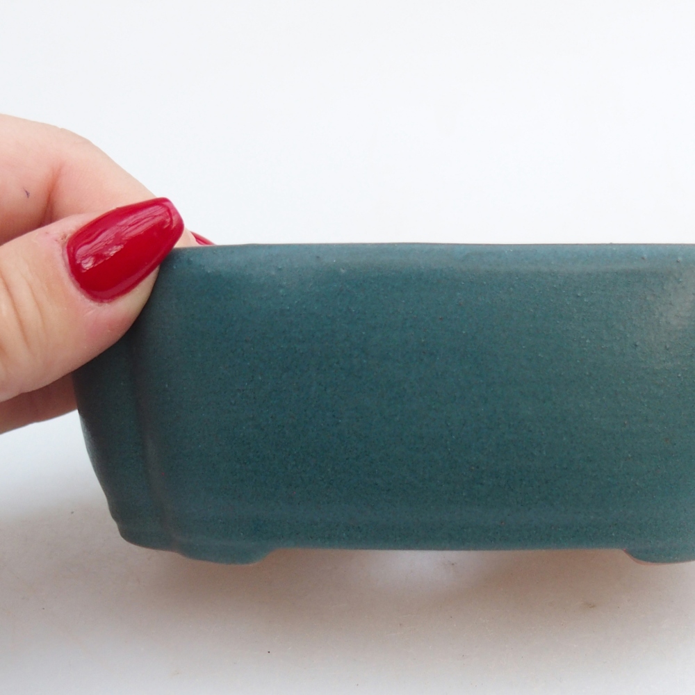 Bonsaischaal van keramiek 26 x 26 x 8 cm, kleur rood