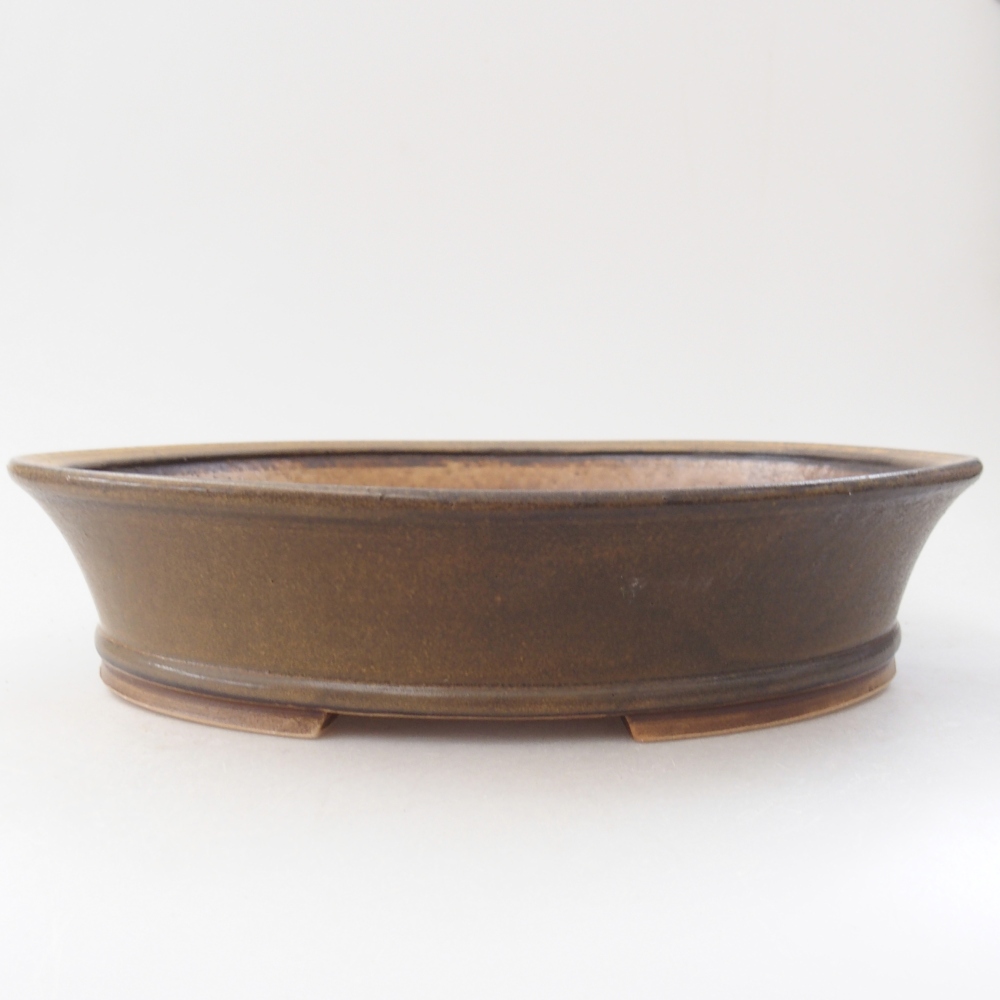 Bonsaischaal van keramiek 27 x 24 x 6 cm, bruin