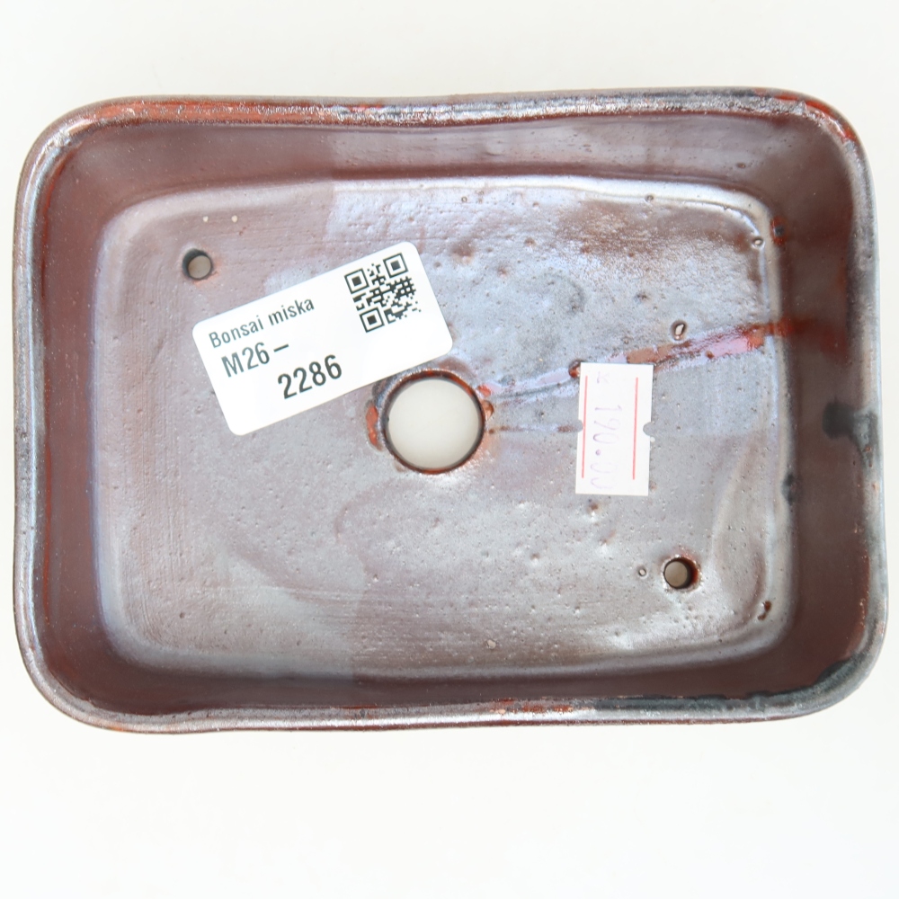 Keramische bonsaipot 13 x 9,5 x 3,5 cm, metaalachtige kleur