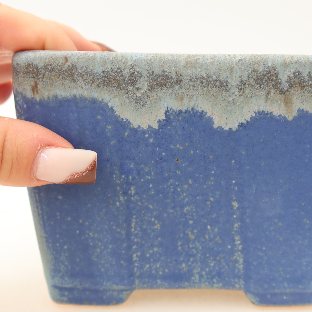 Keramische bonsaipot 11,5 x 11,5 x 9 cm, kleur: blauw