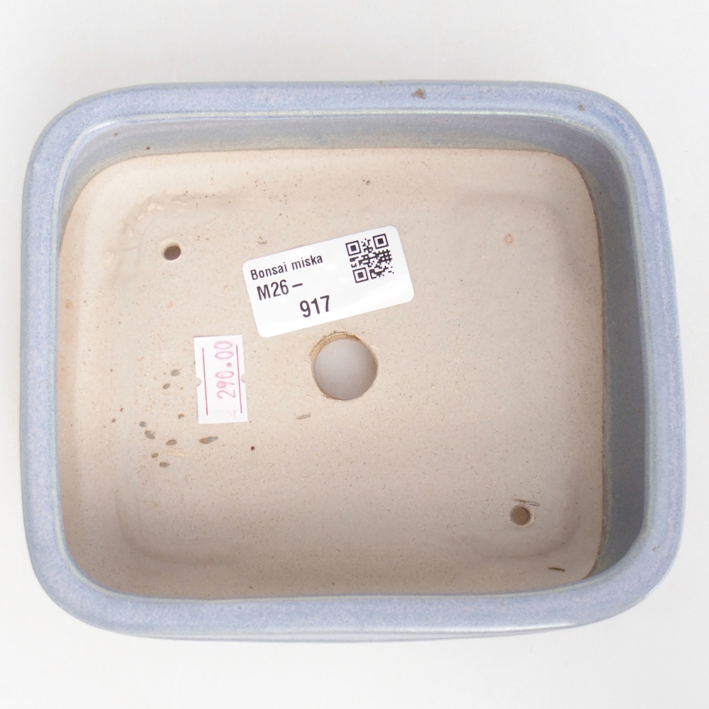 Bonsaischaal van keramiek 14,5 x 12,5 x 4,5 cm, kleur blauw