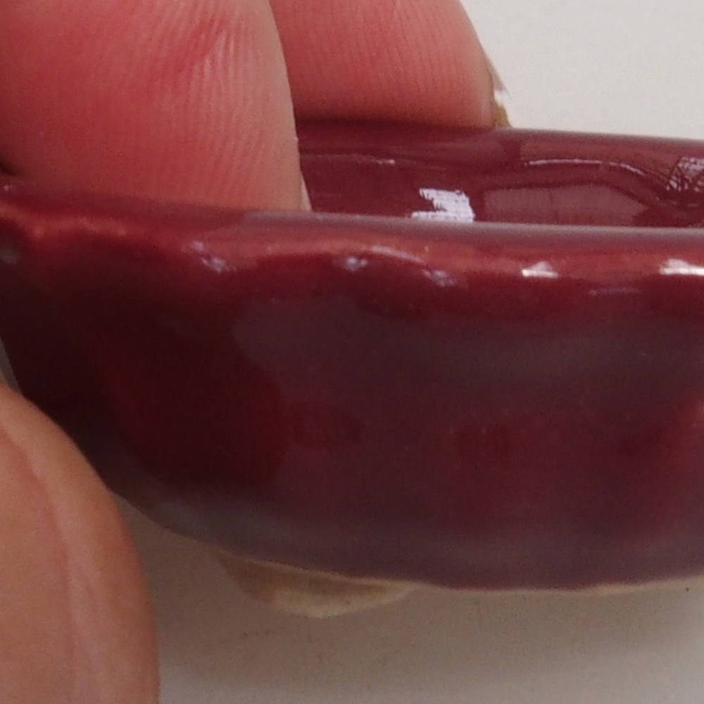 Mini bonsaischaal 5 x 5 x 1,5 cm, kleur bordeauxrood