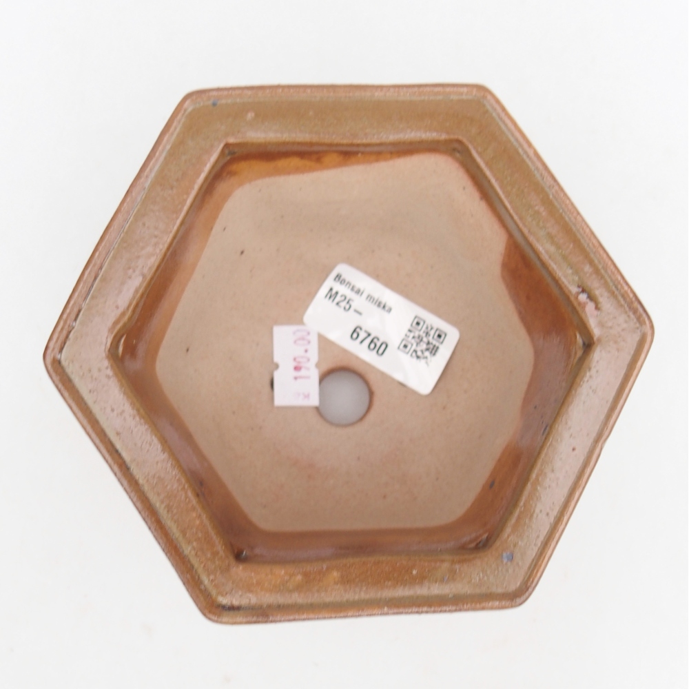 Bonsaischaal van keramiek 13 x 11,5 x 8 cm, bruin