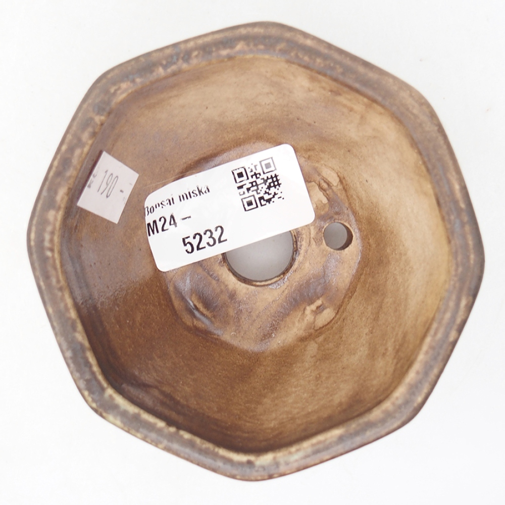 Bonsaischaal van keramiek 8,5 x 8,5 x 6 cm, bruin