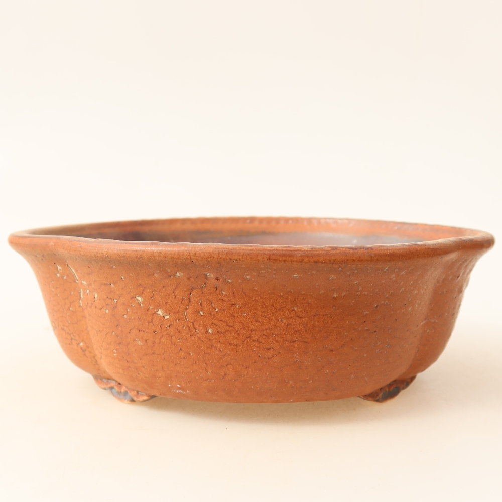 Keramische bonsaischaal 18,5 x 16,5 x 6 cm, kleur bruin