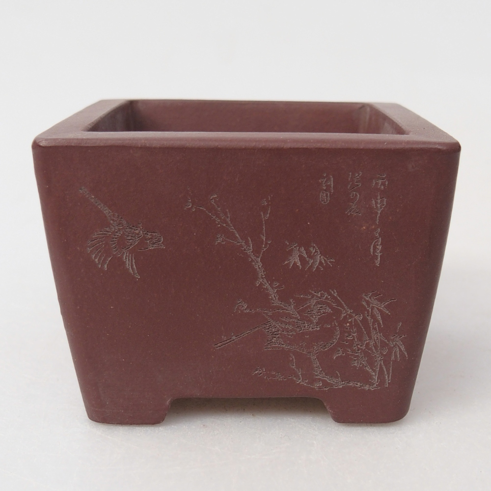 Mini bonsaischaal 6 x 6 x 4,5 cm, bruin