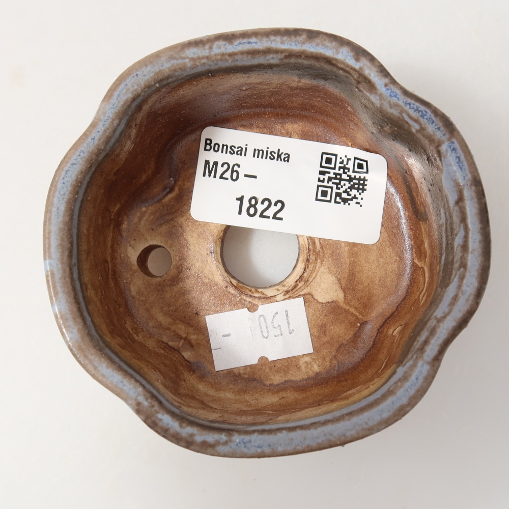 Keramische bonsaischaal 8 x 7,5 x 3,5 cm, kleur: blauw