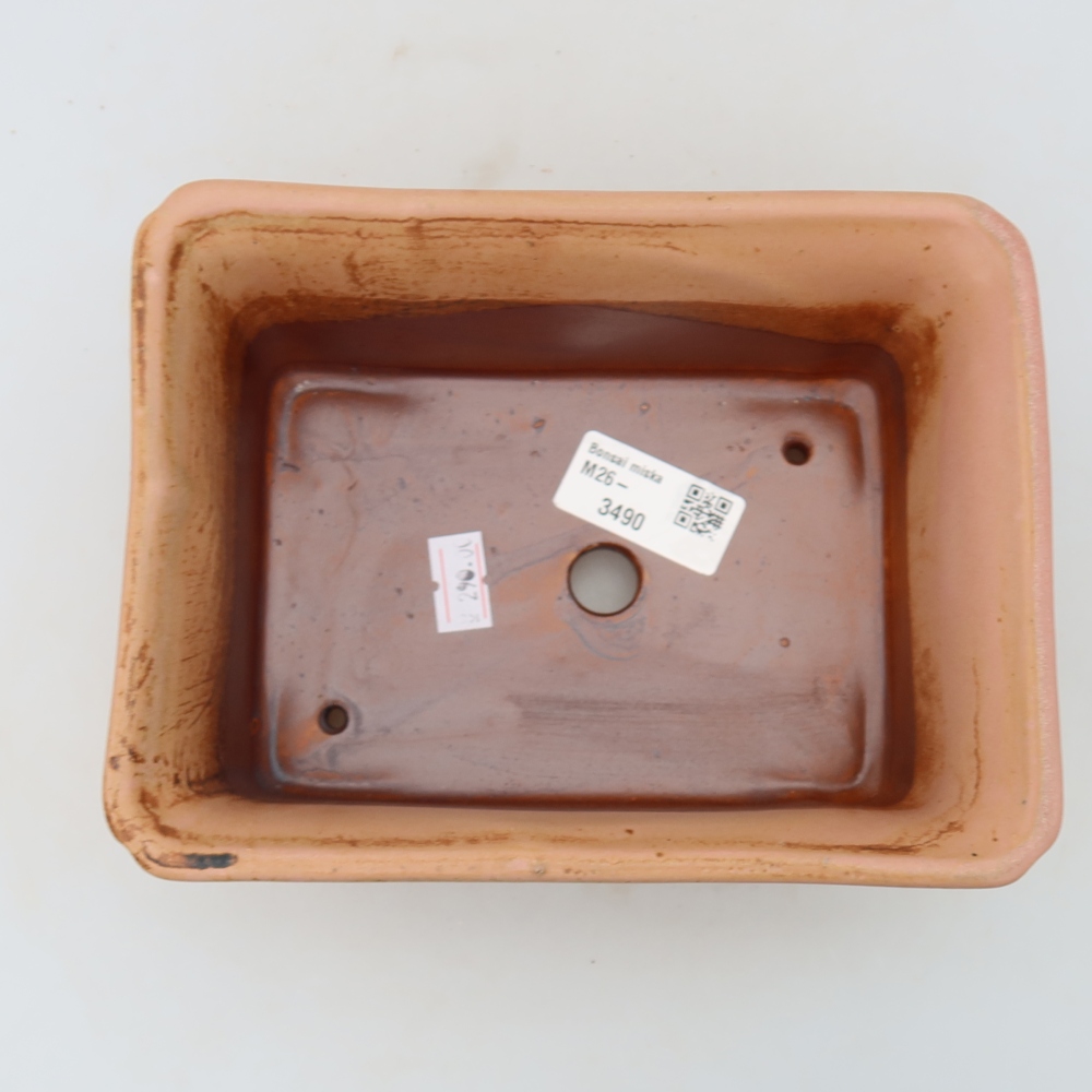Keramische bonsaischaal 18 x 13,5 x 7,5 cm, kleur: roze