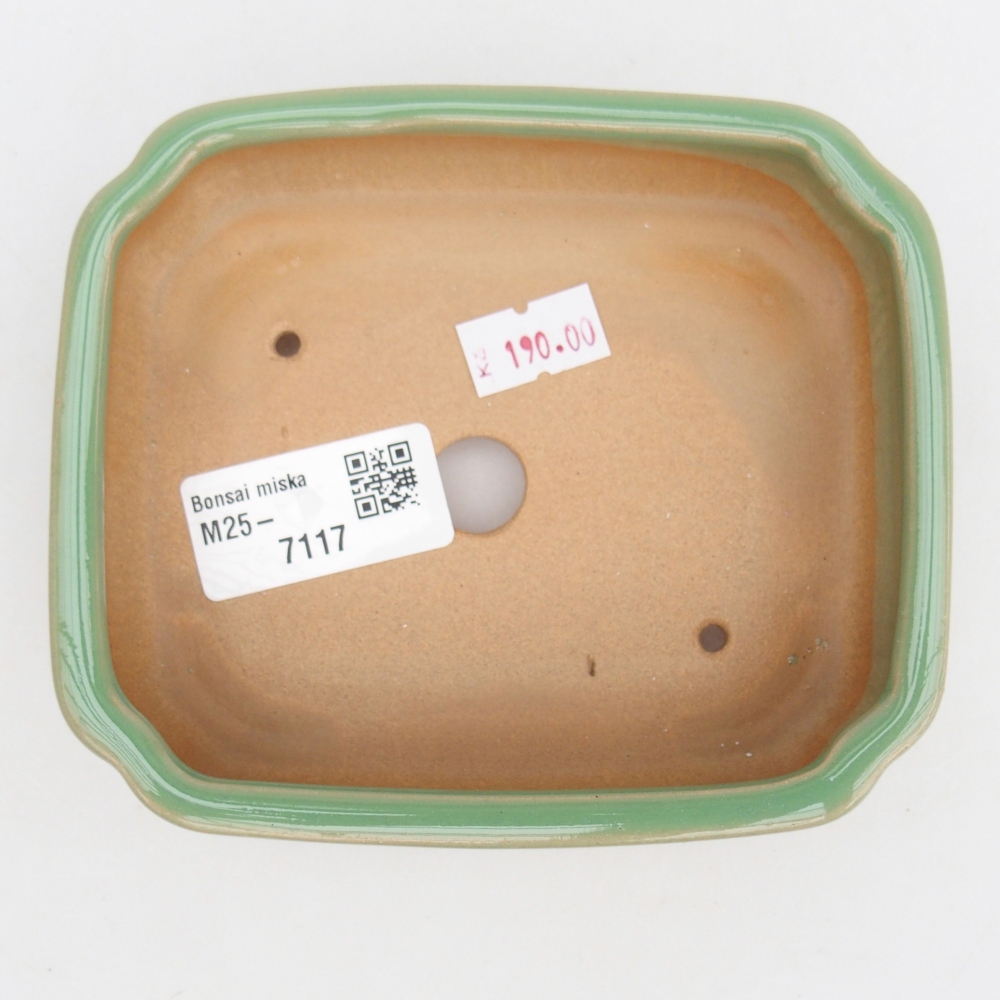Bonsaischaal van keramiek 26 x 26 x 8 cm, kleur rood