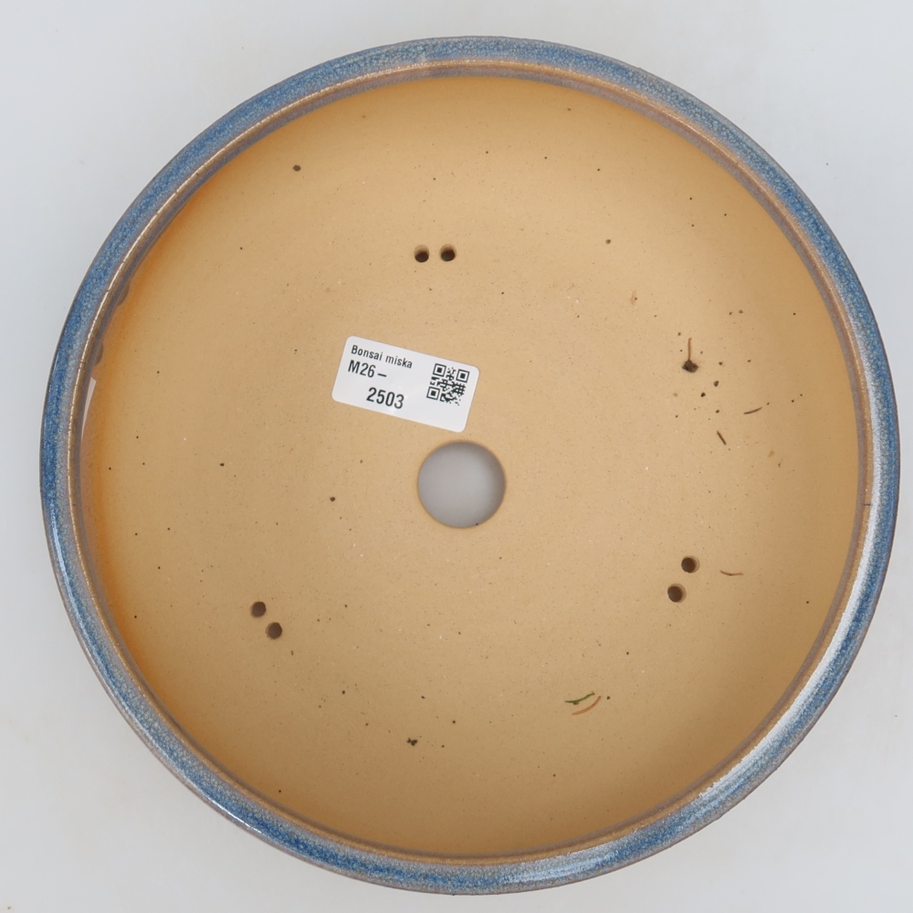Keramische bonsaipot 21,5 x 21,5 x 7 cm, kleur: blauw