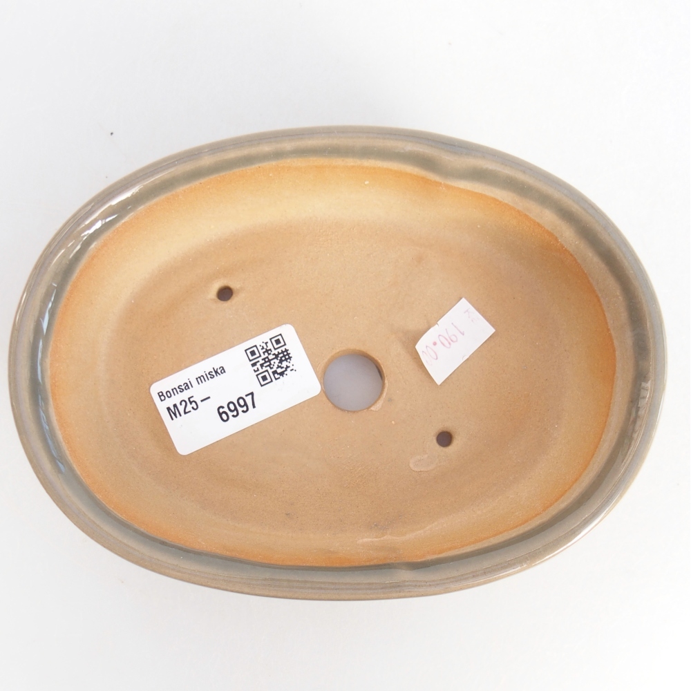 Bonsaischaal van keramiek 26 x 26 x 8 cm, kleur rood