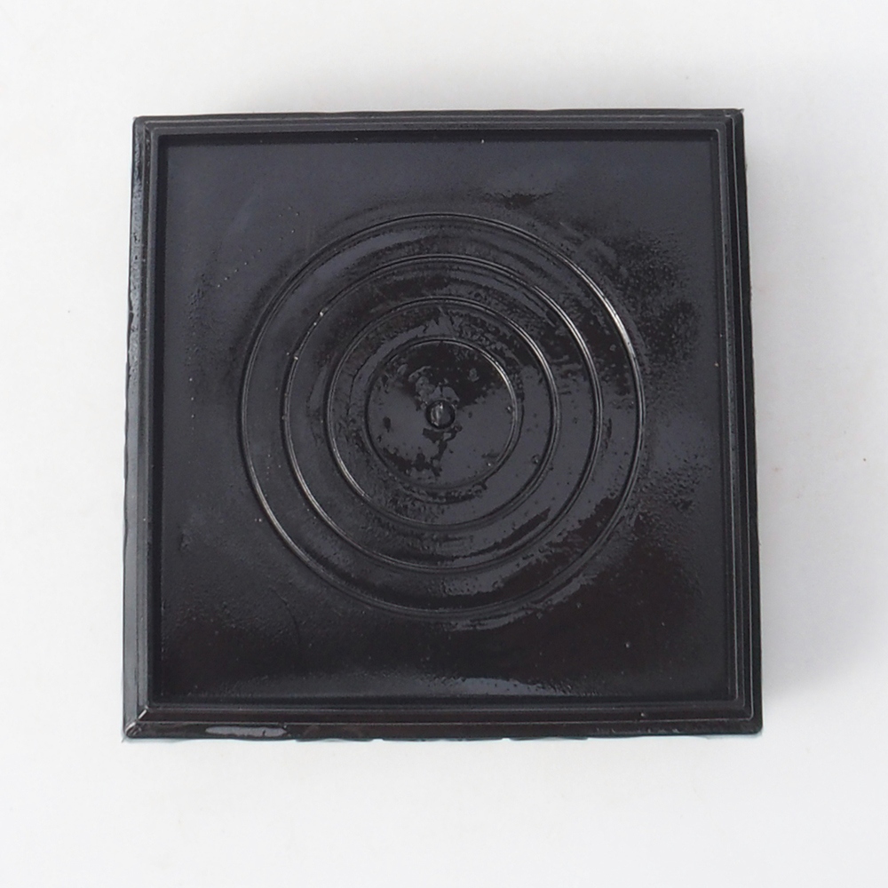 Bonsai tafel plastic vierkant 11 x 11 x 3,5 cm, kleur zwart