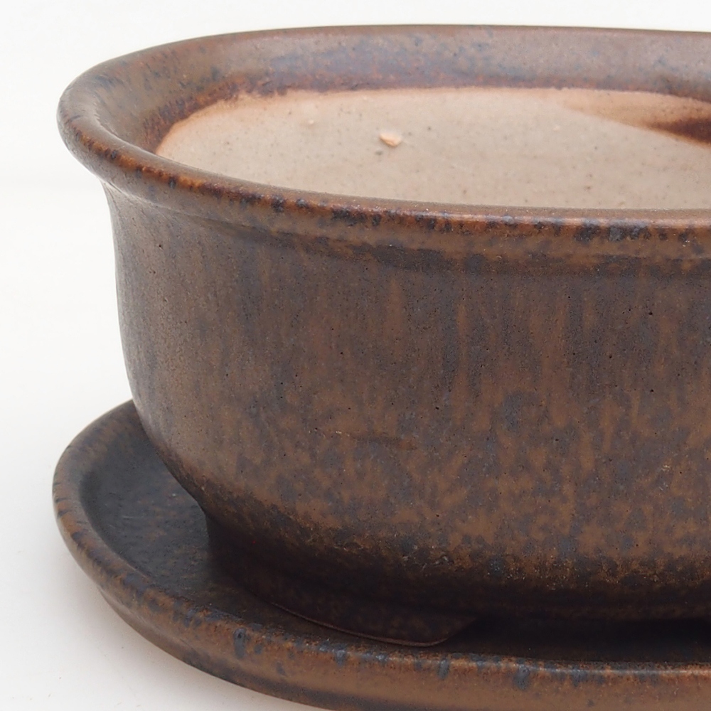 Bonsai kom + schotel H11 - 11,5 x 10 x 4 cm - groen