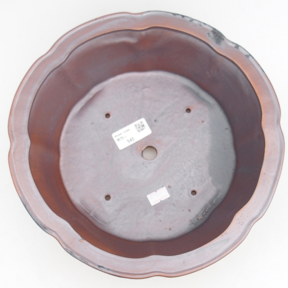 Bonsaischaal van keramiek 26,5 x 26,5 x 8,5 cm, metaalkleur