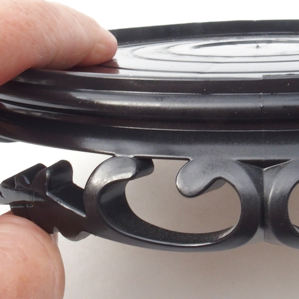 Kunststof bonsai tafel rond 17,5 x 17,5 x 4 cm, kleur zwart