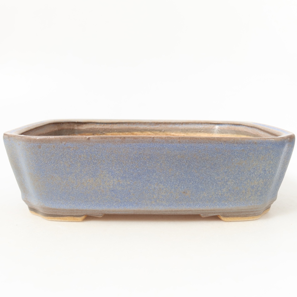 Keramische bonsaipot 21,5 x 18 x 6 cm, kleur: blauw