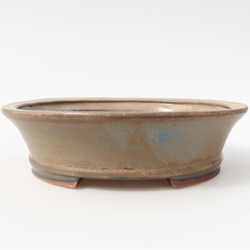 Keramische bonsaipot 17,5 x 16,5 x 5 cm, kleur: blauw