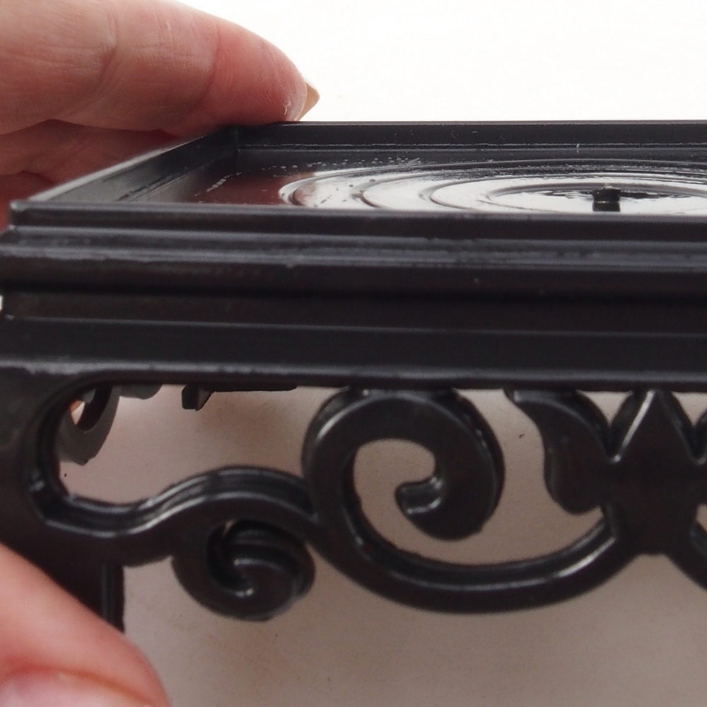 Bonsai tafel plastic vierkant 11 x 11 x 3,5 cm, kleur zwart