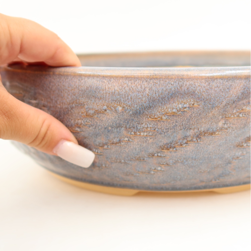 Keramische bonsaipot 31 x 31 x 9 cm, kleur: blauw