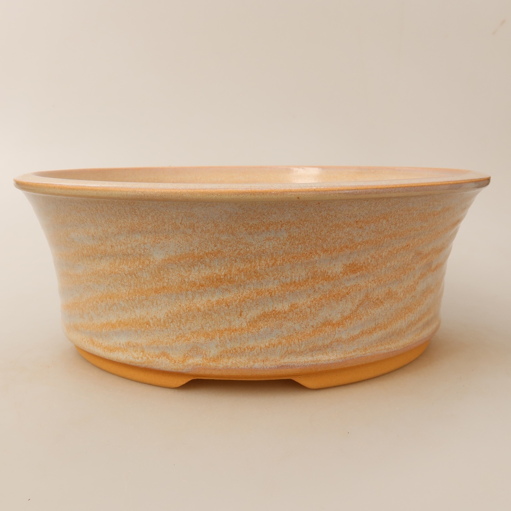 Keramische bonsaischaal 26 x 26 x 9,5 cm, kleur: beige