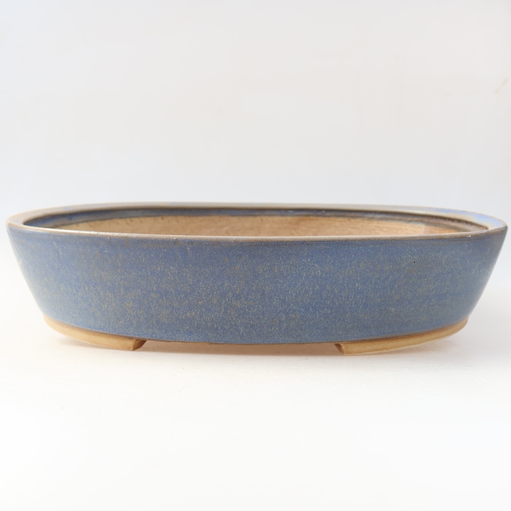 Keramische bonsaischaal 32 x 27,5 x 6,5 cm, kleur: blauw