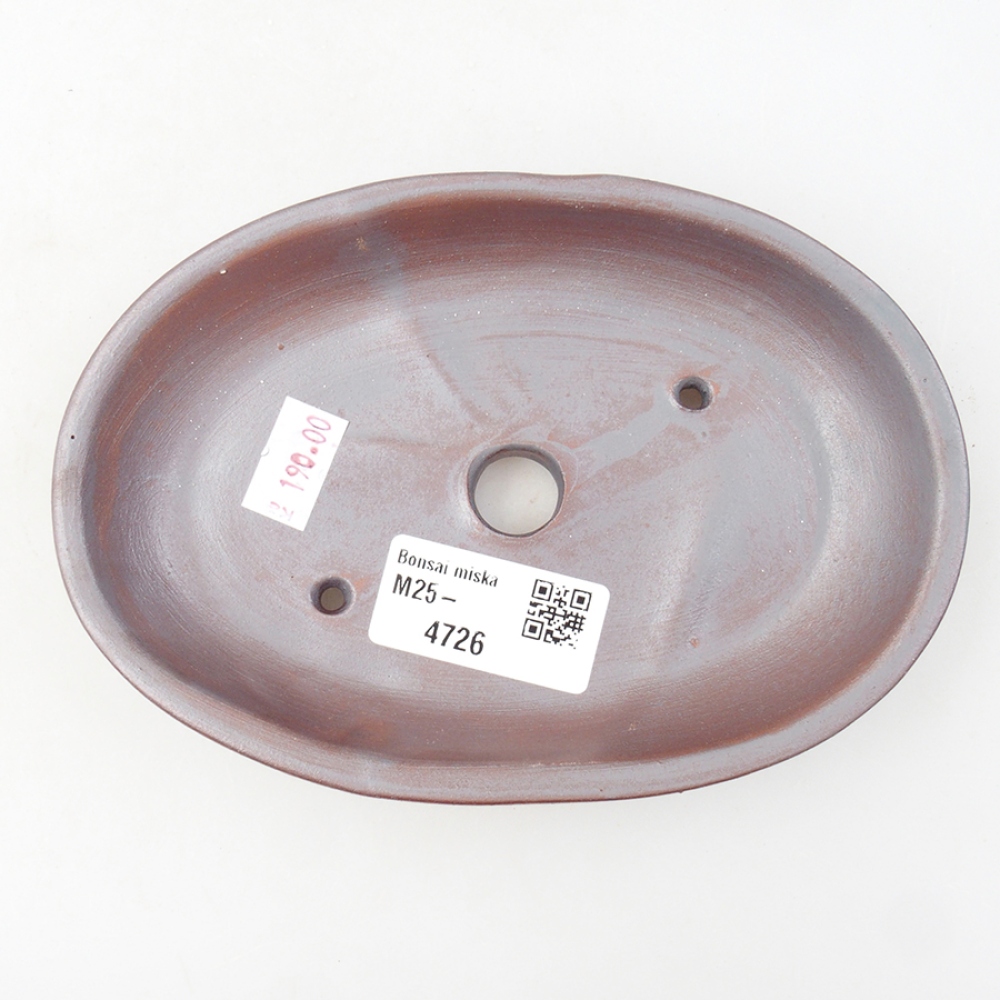 Bonsaischaal van keramiek 15,5 x 11 x 3 cm, metaalkleur