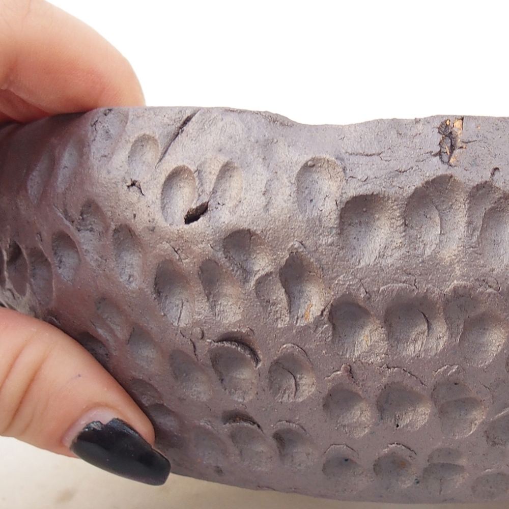 Bonsaischaal van keramiek 17 x 17 x 6,5 cm, metaalkleur