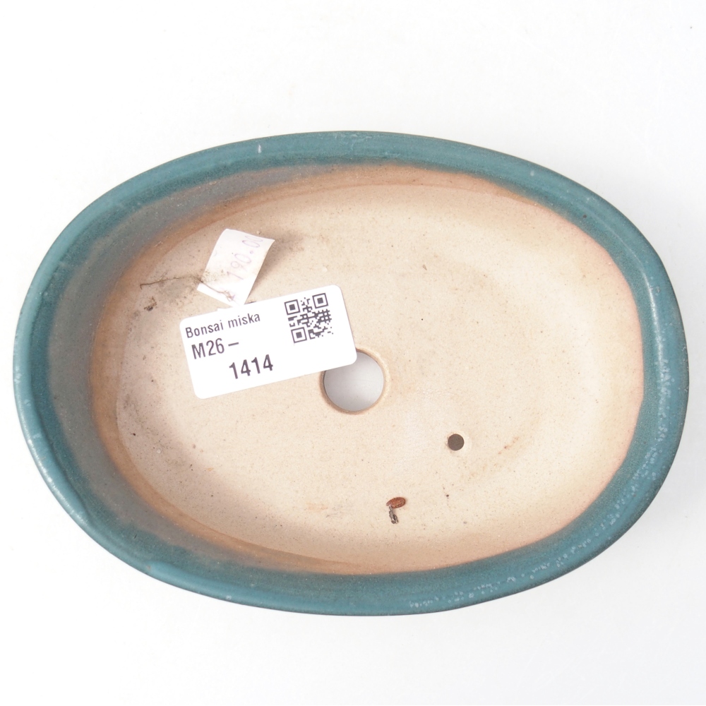 Bonsaischaal van keramiek 14,5 x 10,5 x 3,5 cm, kleur blauw