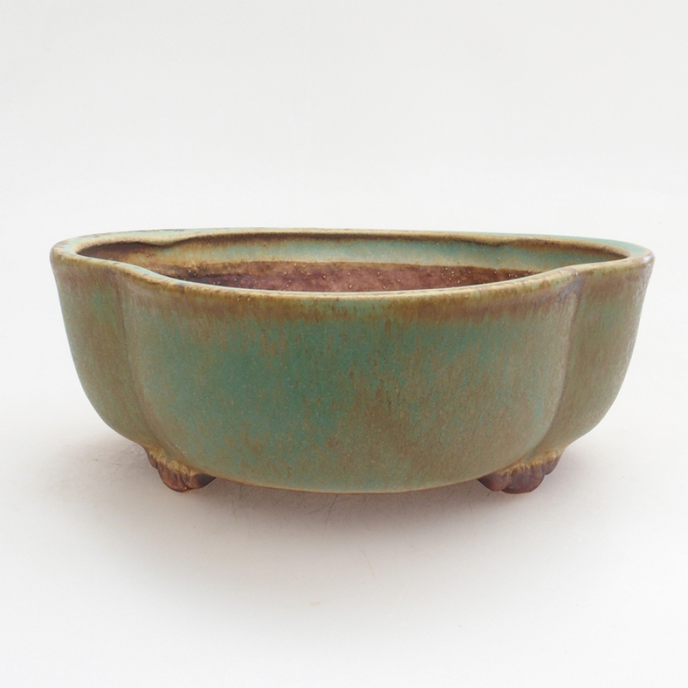 Bonsaischaal van keramiek 10 x 8,5 x 4 cm, bruin