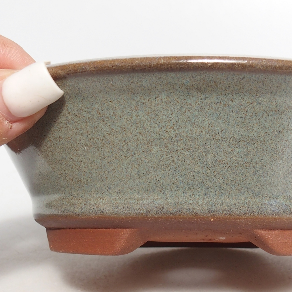 Bonsaischaal van keramiek 15 x 15 x 5 cm, groen