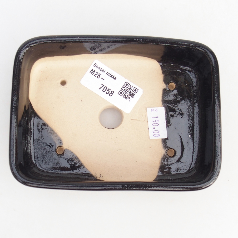 Bonsaischaal van keramiek 26 x 26 x 8 cm, kleur rood