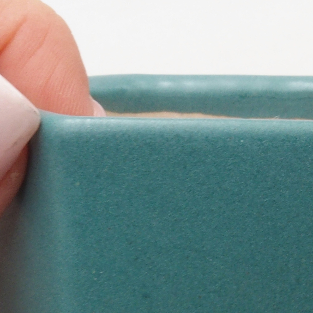 Bonsaischaal van keramiek 6,5 x 5,5 x 4 cm, kleur blauw