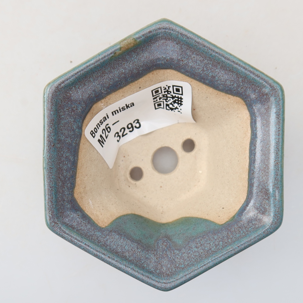 Keramische bonsaischaal 8 x 7 x 3,5 cm, kleur grijs