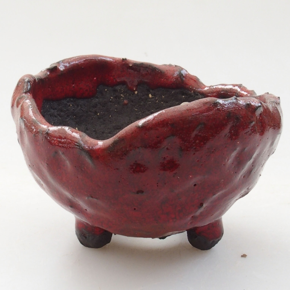 Keramisch Schelp 7 x 6,5 x 5 cm , kleur rood