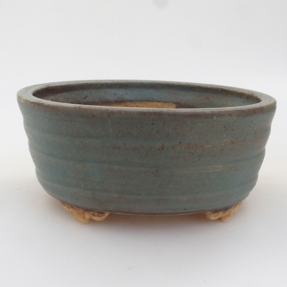 Bonsaischaal van keramiek 10 x 8,5 x 4 cm, bruin