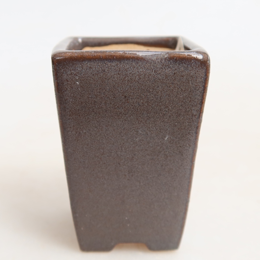 Keramische bonsaipot 3,5 x 3,5 x 5 cm, kleur grijs
