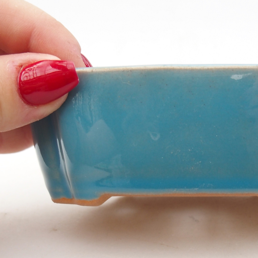 Bonsaischaal van keramiek 26 x 26 x 8 cm, kleur rood