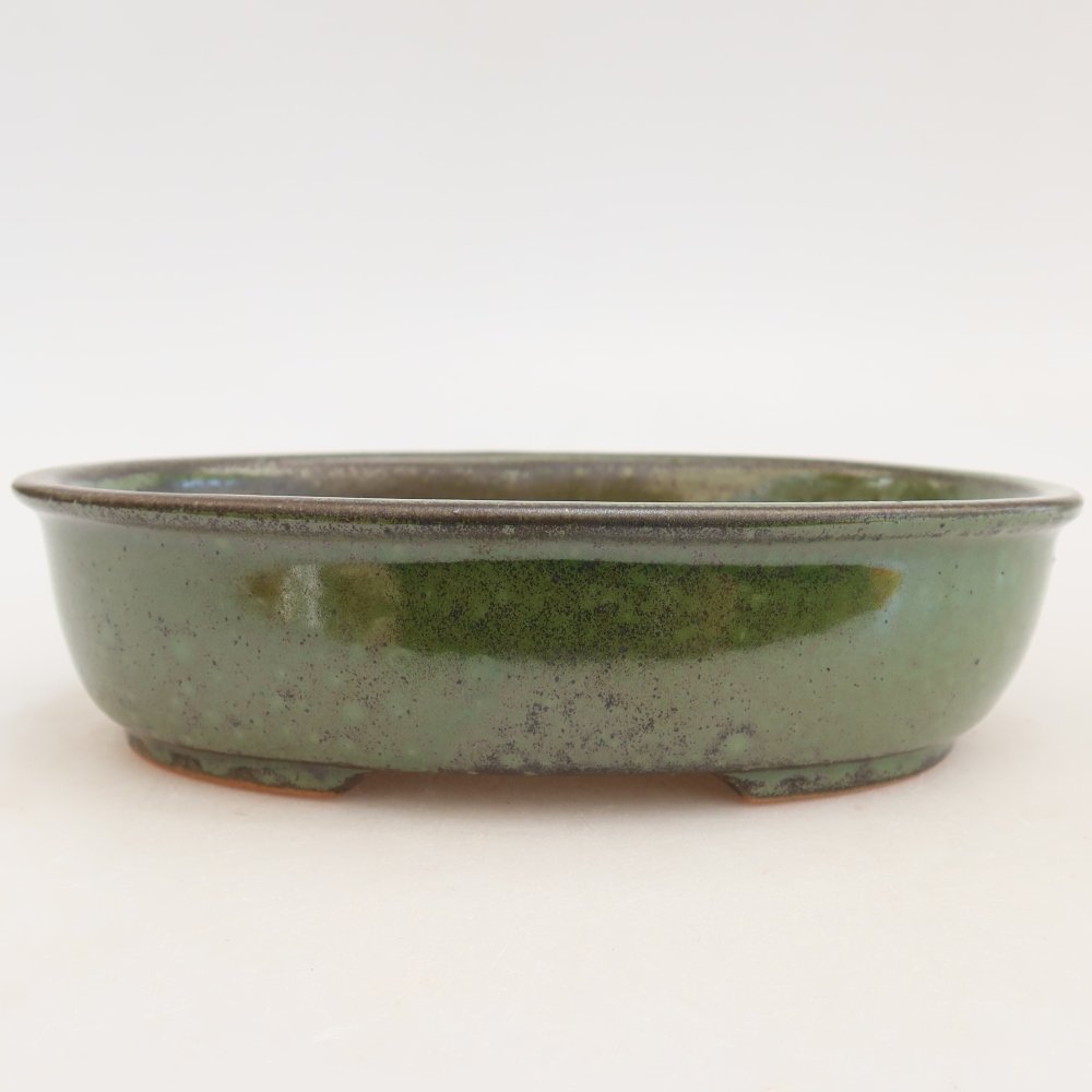 Keramische bonsaipot 19 x 14,5 x 5 cm, kleur groen