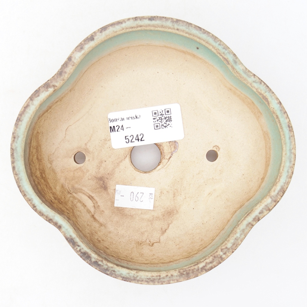 Bonsaischaal van keramiek 13,5 x 13 x 5 cm, groen