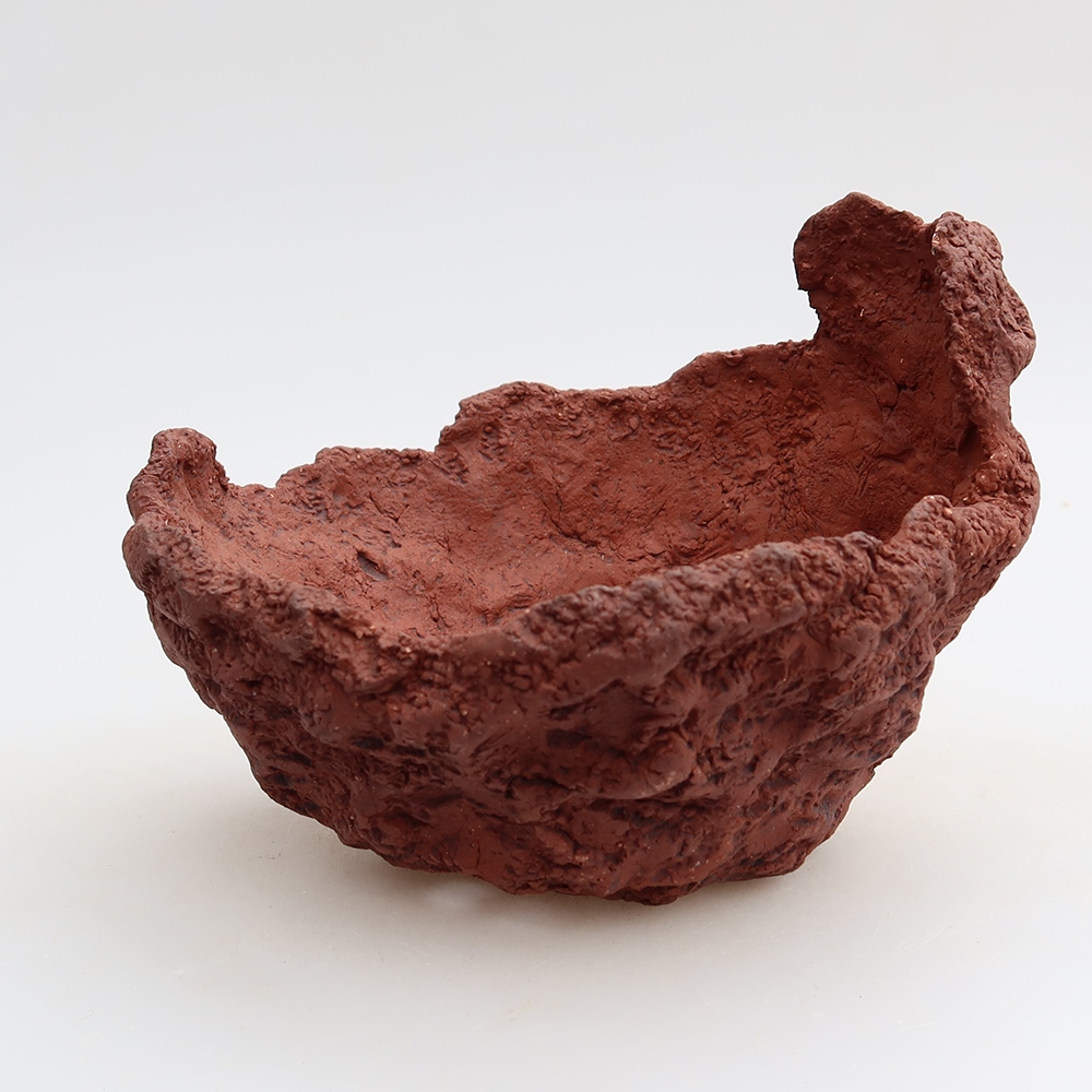 Keramische schaal 14 x 13 x 11,5 cm, kleur bruin