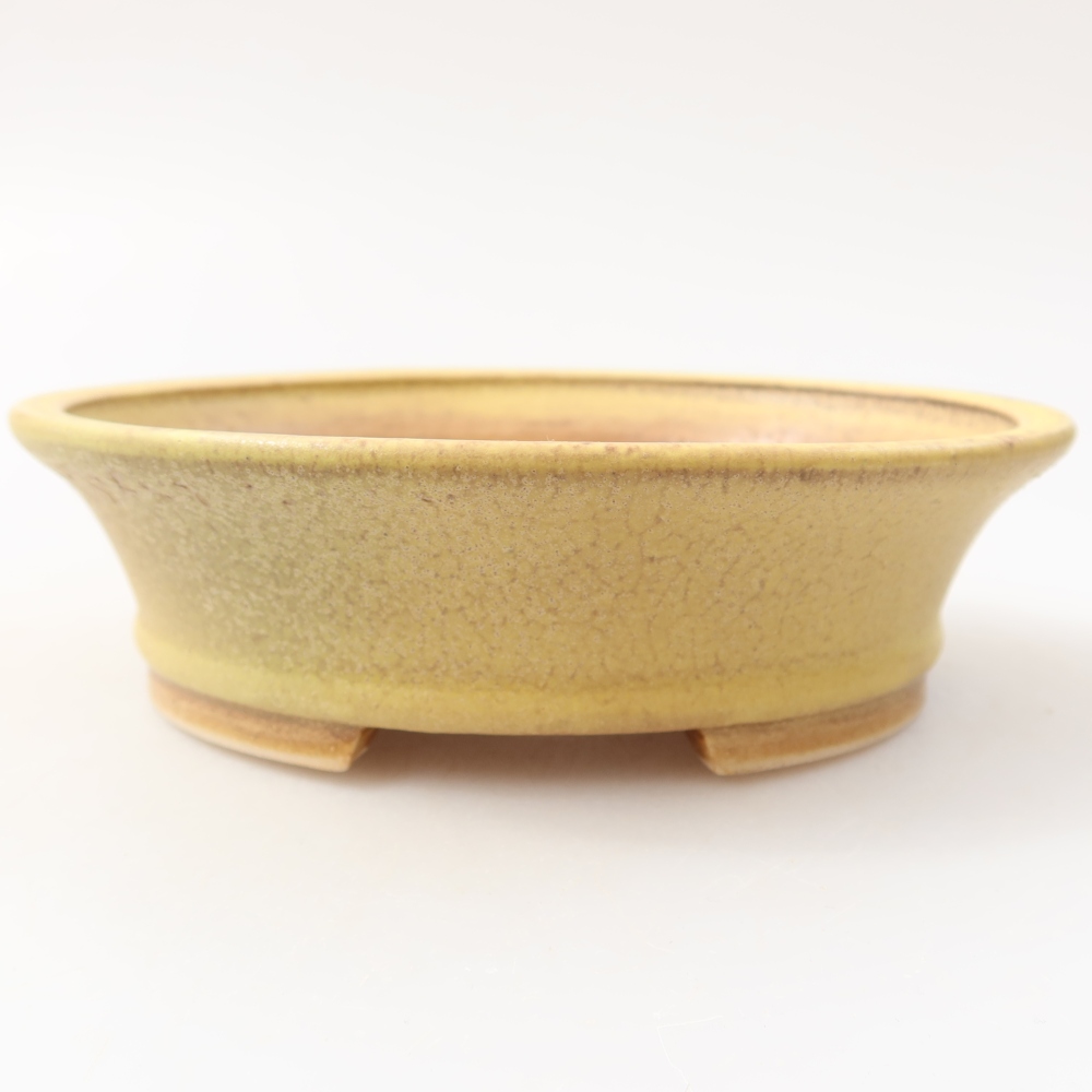 Keramische bonsaipot 14,5 x 12,5 x 4 cm, kleur geel